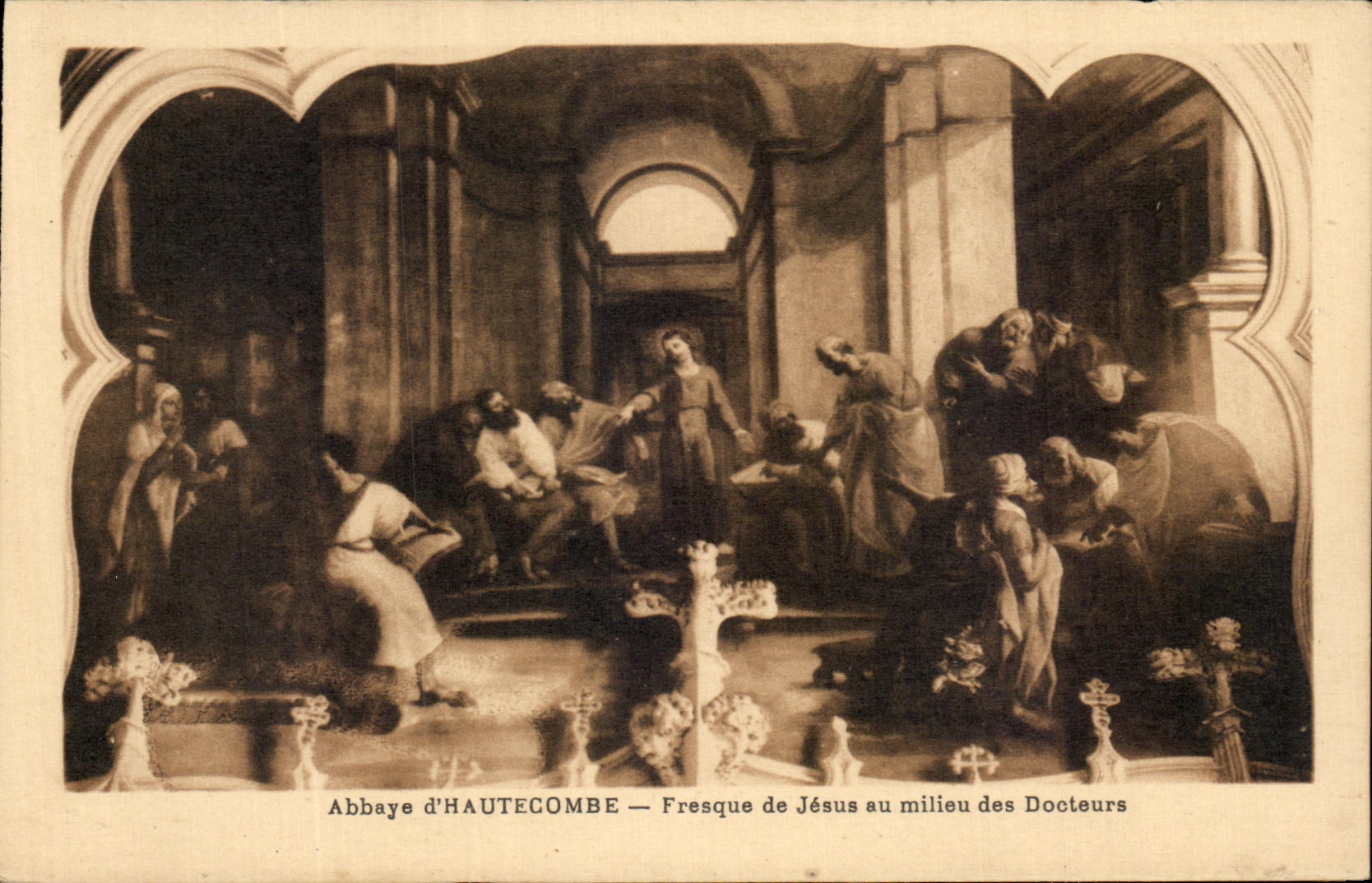 CPA Abbaye d'Hautecombe Fresque De Jesus Au Milieu Des Docteurs