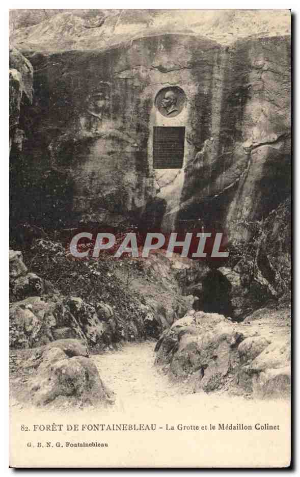 Bosque de Fontainebleau — La Cueva y el Médaillon Colinet — G. B. N. G. Fontainebleau
