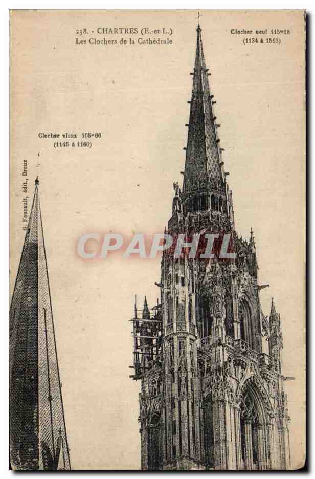 CPA Chartres Les Clochers De La Cathedrale Clocher