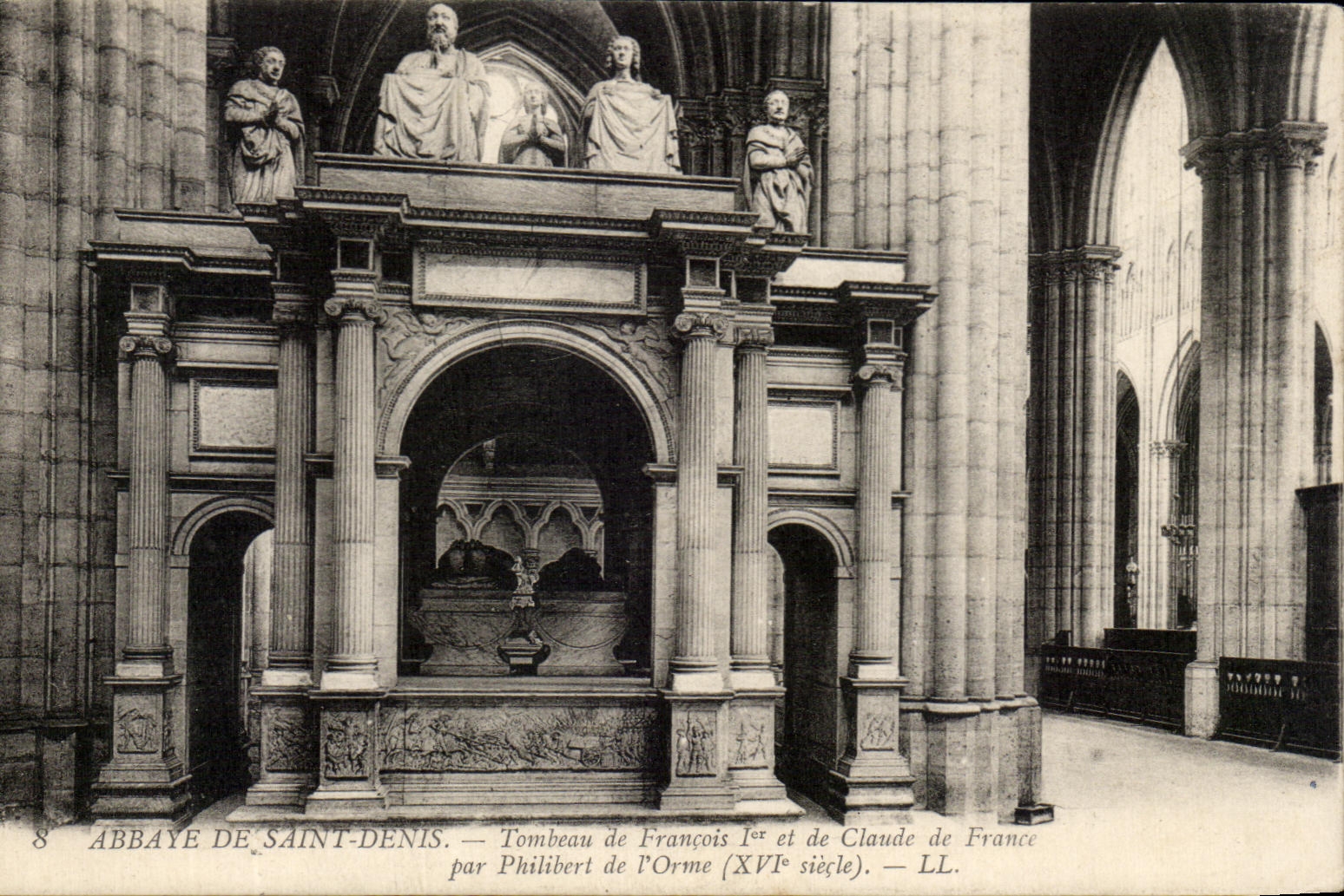 Abbaye de Saint-Denis — Tombeau de François Ier et de Claude de France — par Philibert de l'Orme (XVIe siècle). — LL.