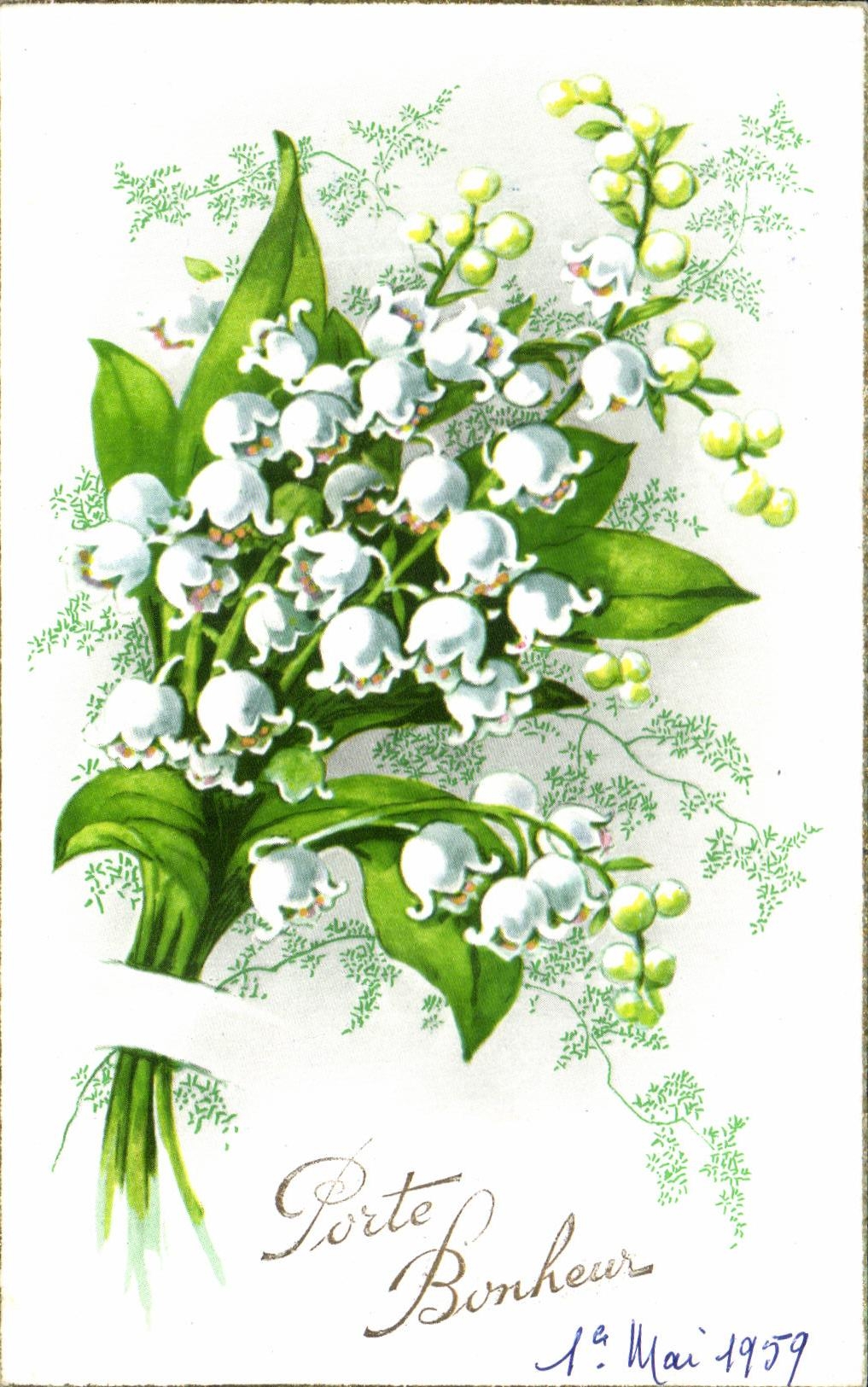 CPA Porte Bonheur Fleurs Muguet