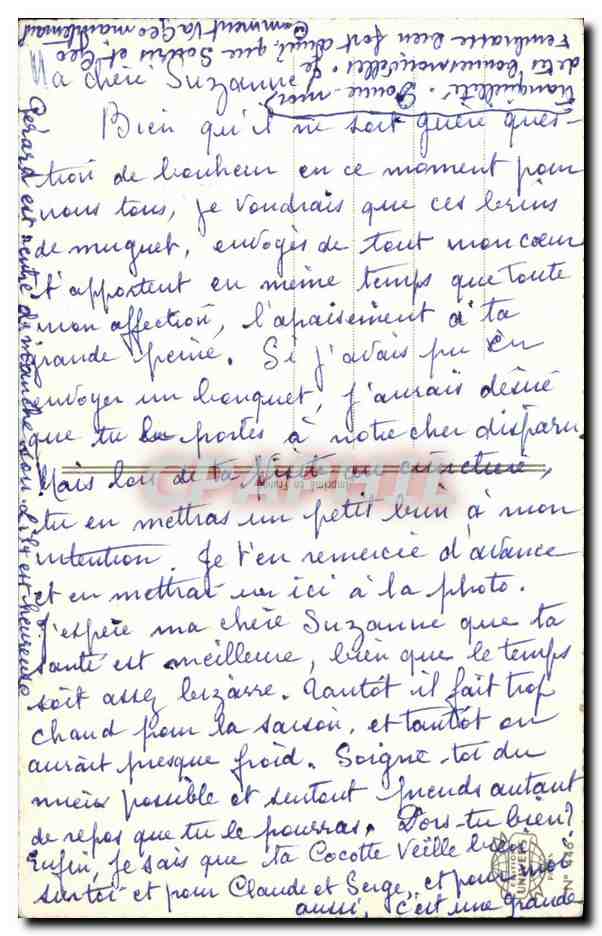 CPA Porte Bonheur Fleurs Muguet — Verso