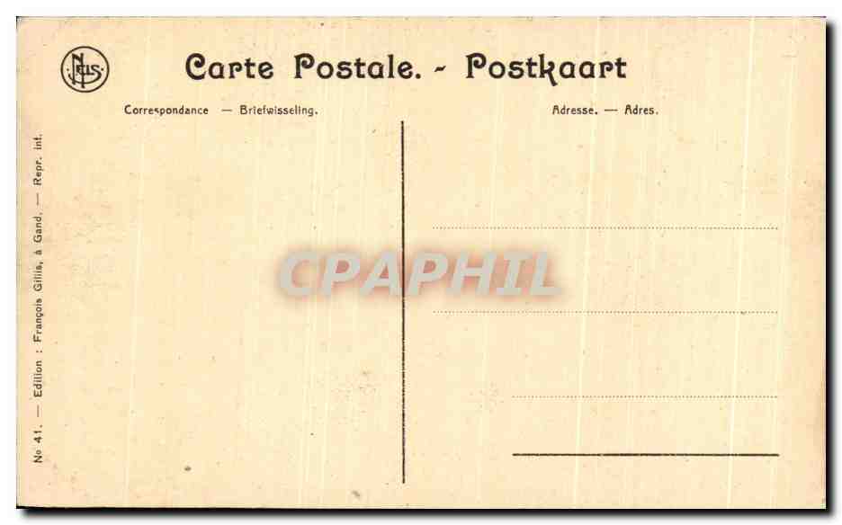 CPA Gand Chateau des Comtes de Flandre Porche d'entree Passage et porte d'entree — Rückseite