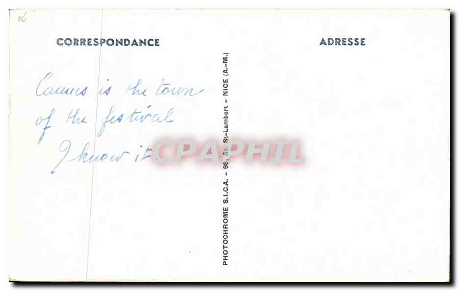 CPA Cannes La Piage De La Croisette — Verso