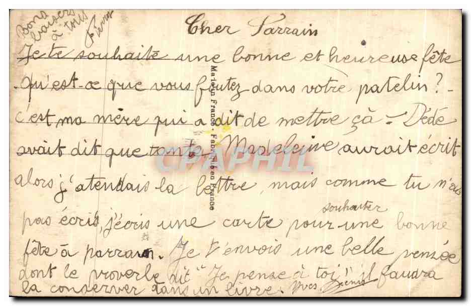 CPA Bonne Fete Fleurs  — Verso