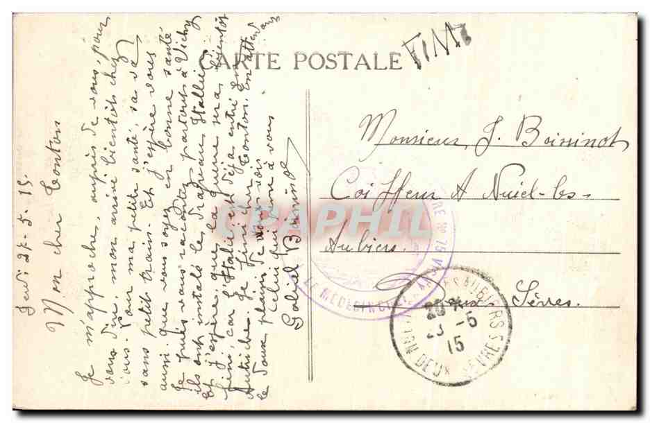 CPA Vichy Chalet De L'Empereur — Verso