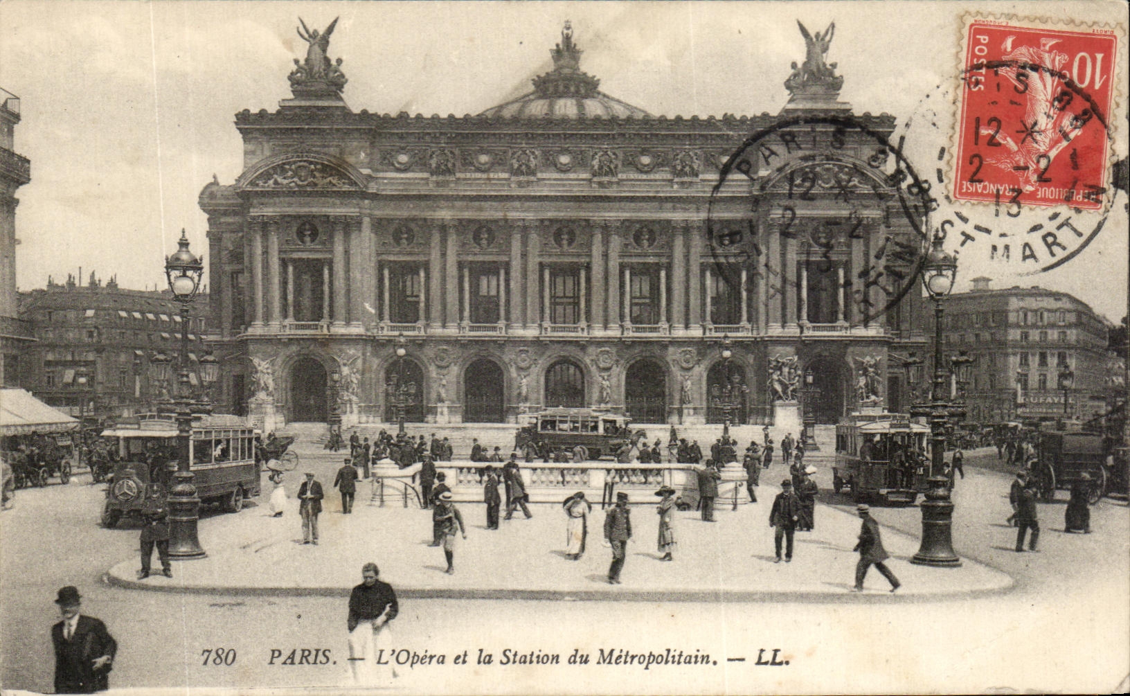 CPA Paris L'Opera et la Station du Metroplitain