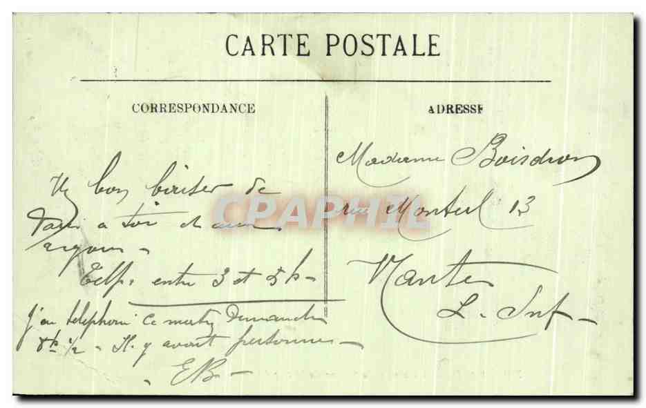 CPA Paris L'Opera et la Station du Metroplitain — Rückseite