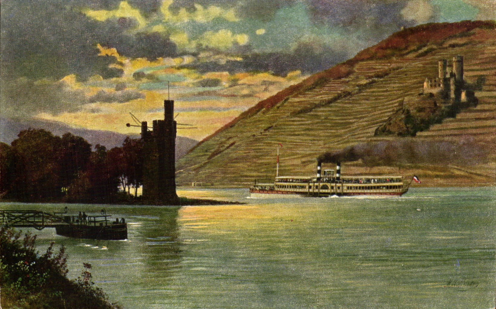 CPA Der Maufeturm und Ruine Ehrenfels