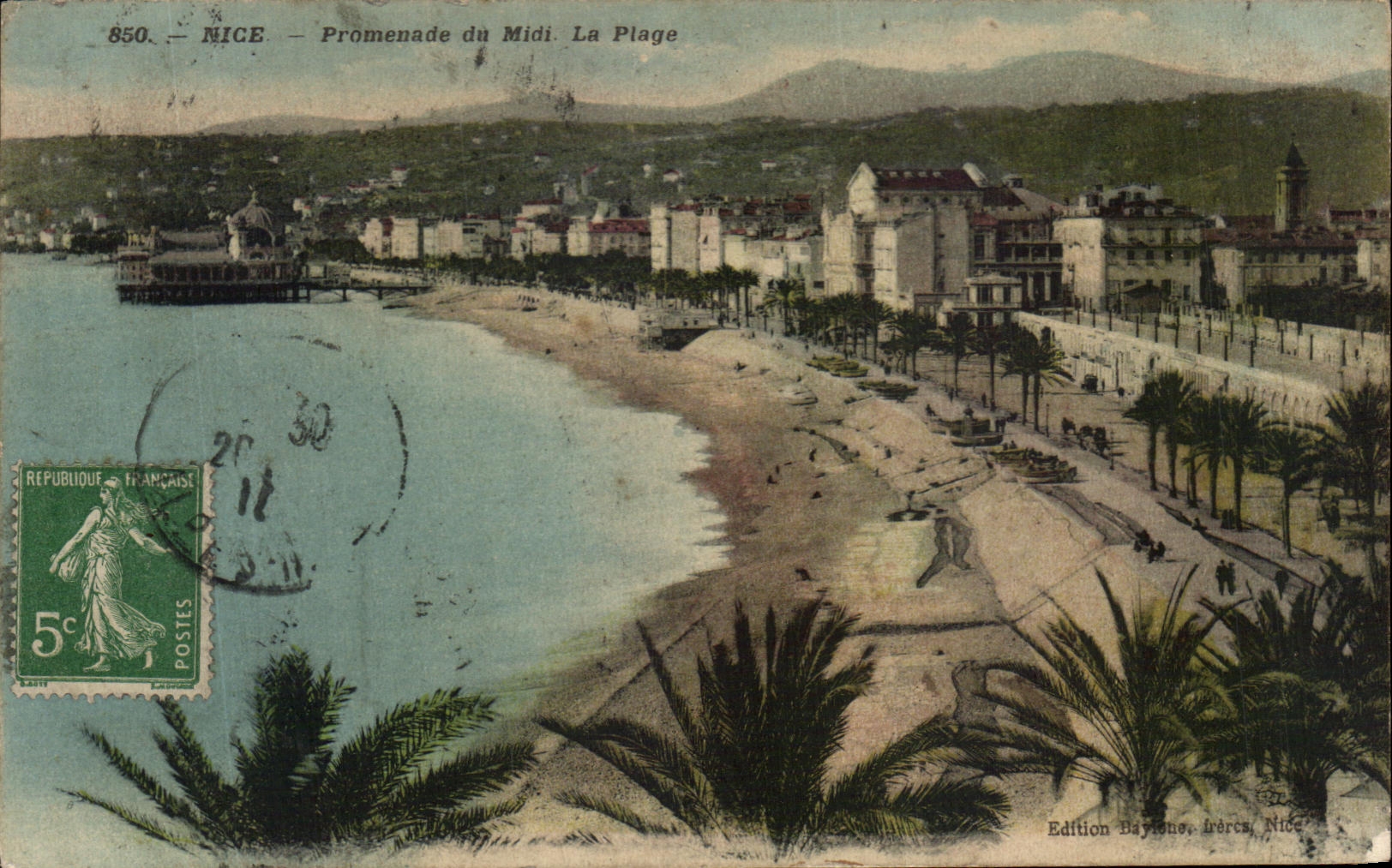 CPA Nice Promenade du Midi La Plage