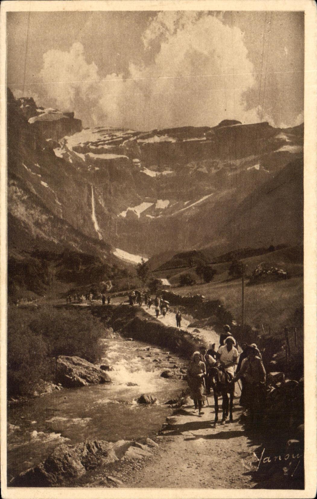 CPA Gavarnie Retour du Cirque Anes