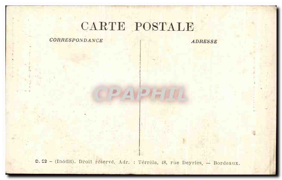 CPA Bordeaux Monument des Girondins — Verso