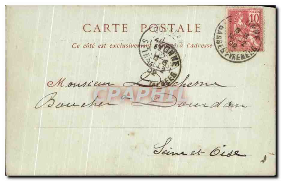 CPA Biarritz Le Rocher de la Vierge — Verso