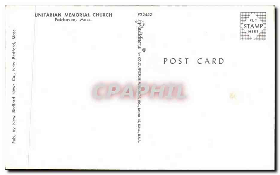 CPA Unitarian Memorial Church Fairhaven Mass — Back