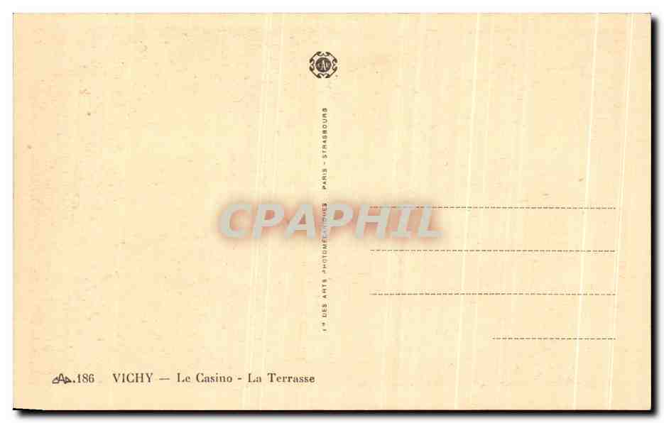 CPA Vichy Le Casino La Terrasse — Verso