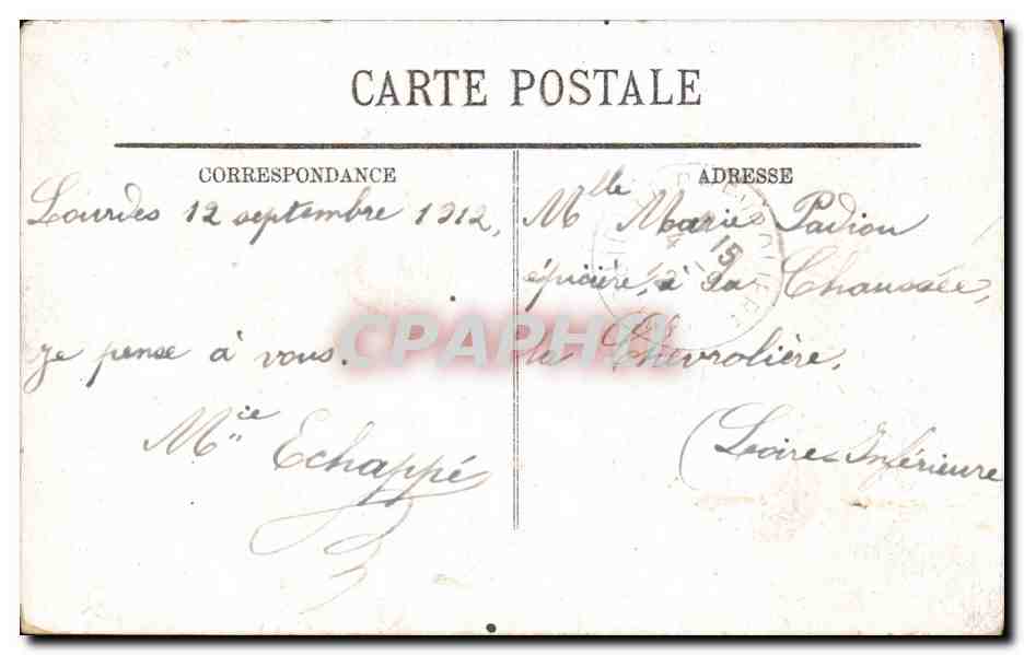 CPA Lourdes Le Chateau Fort — Verso