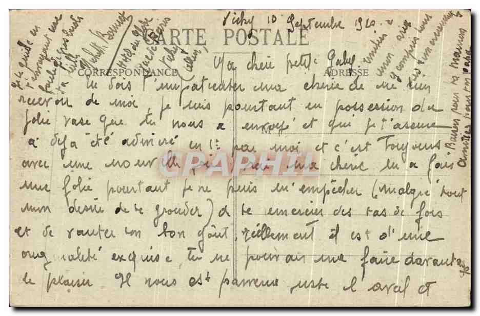 CPA Vichy Parc Et Source Des Celestins — Verso