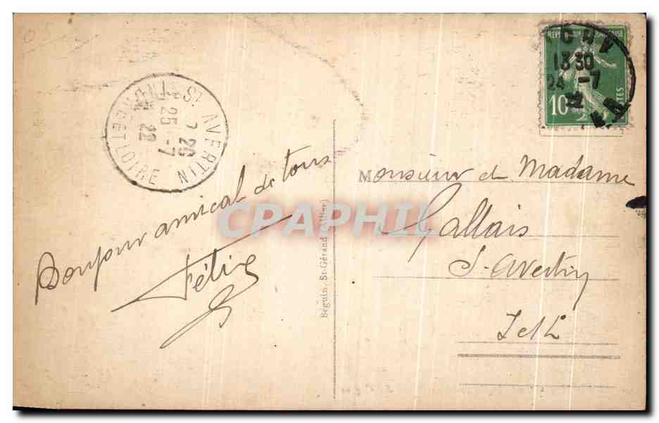 CPA Vichy Un Coin Du Parc Au Bassin Des Cygnes — Verso