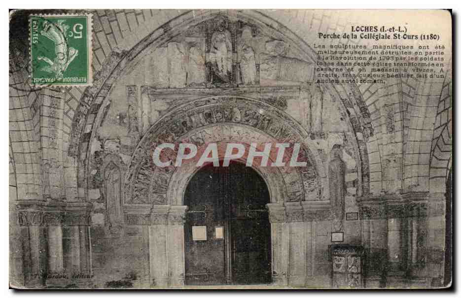 CPA Loches Porche De La Collegiale St Ours