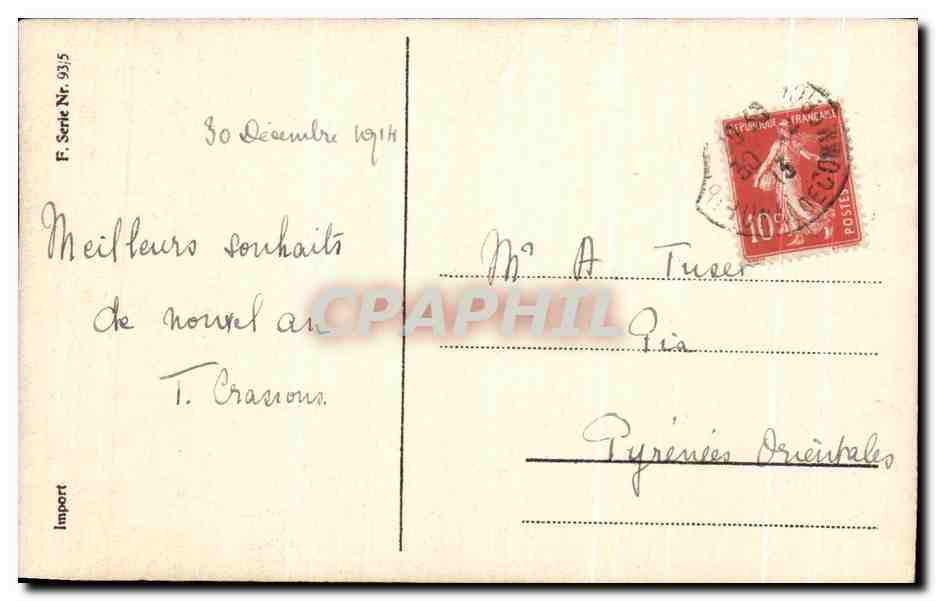 CPA Bonne annee Foret — Verso