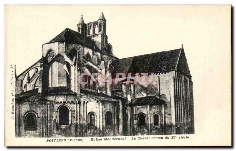 Poitiers (Vienne) — Église Montierneuf — Le Chevet roman du XIe siècle — J. Robucheton, Poitiers - 35