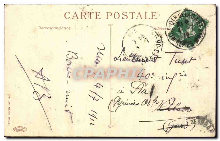 CPA Cote D'Azur De Nice A Menton A Vol D'Oiseau — Verso