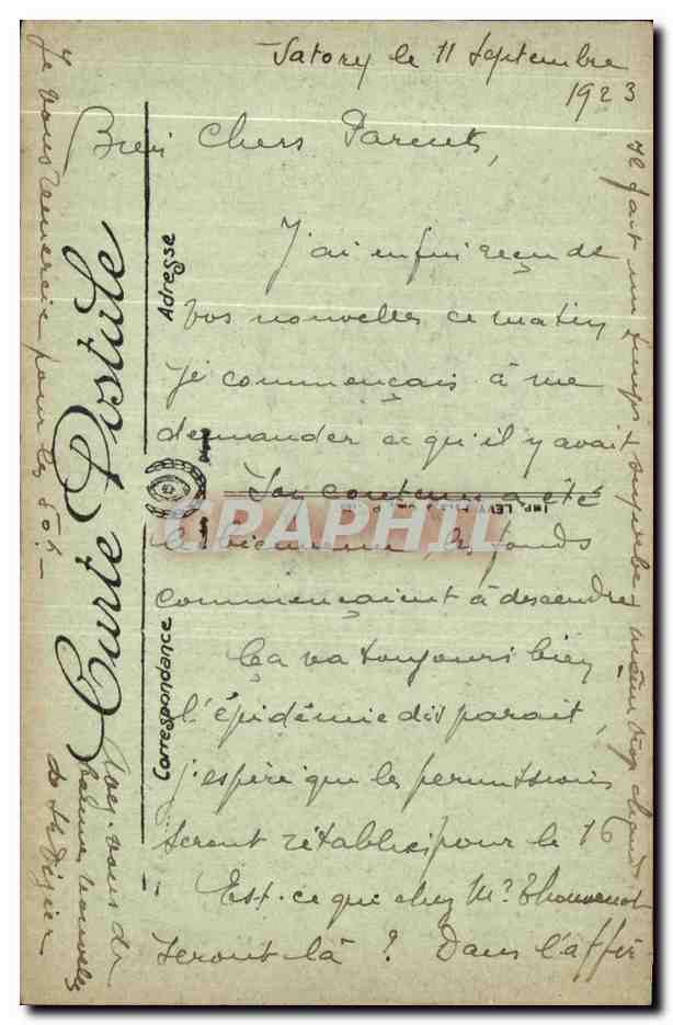 CPA Versailles Tapis Vert Le Canal — Verso