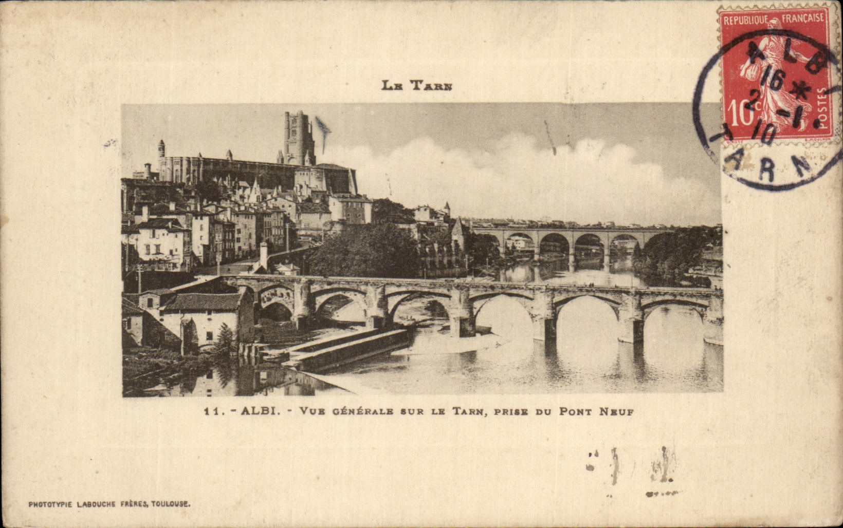 Albi — Vue générale sur le Tarn, prise du Pont Neuf — Phototypie Labouche Frères, Toulouse