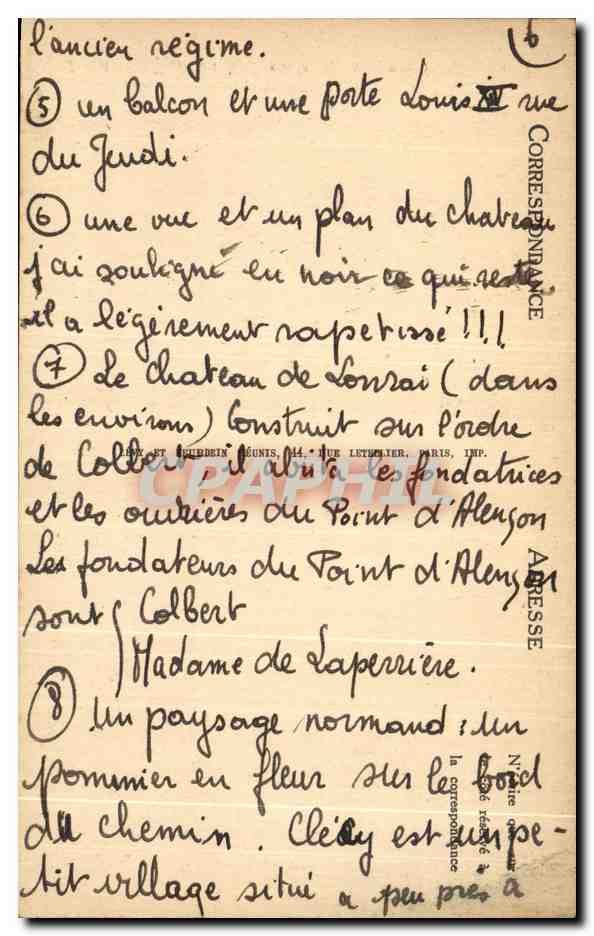 CPA Alencon au 16eme Siecle Plan et vue du Chateau — Rückseite