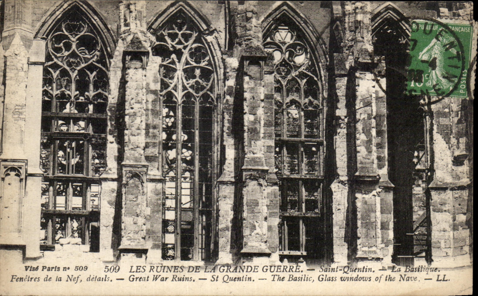 CPA Les Ruines De Grande Saint Quentin La Basilique Militaria
