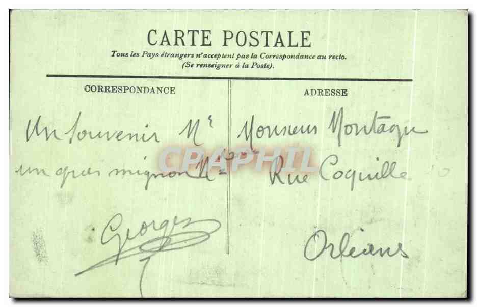 CPA Montargis Le Chateau et le Canal Pecheurs Peche — Rückseite