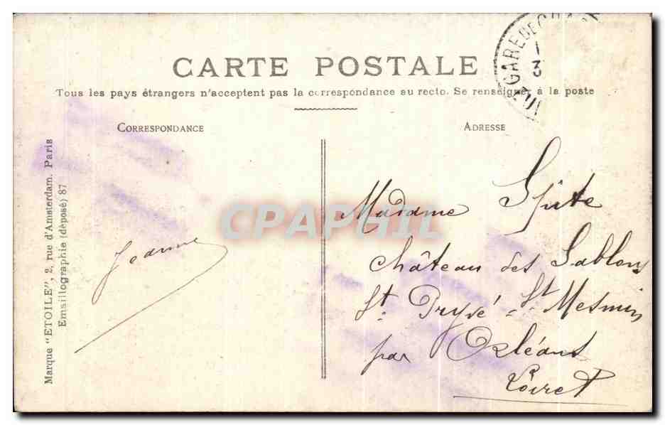 CPA Chartres Le Monument Pasteur — Verso