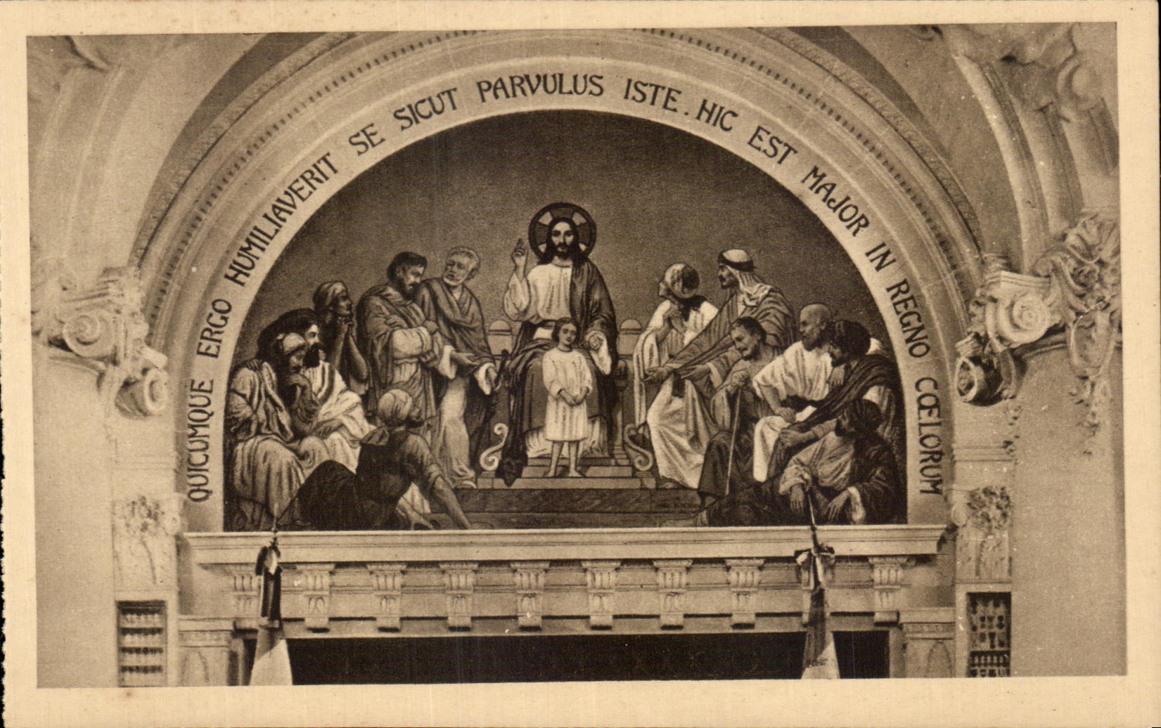 Fresque de la Chapelle des Carmélites de Linueux — Jésus et l'enfant — éditeur CPAPHIL, n°9