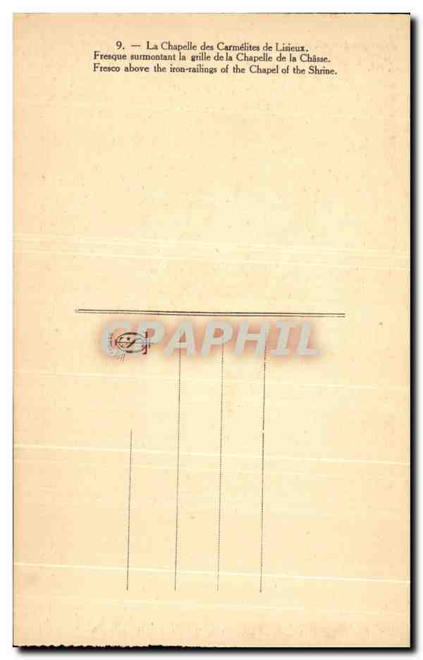 Fresque de la Chapelle des Carmélites de Linueux — Jésus et l'enfant — éditeur CPAPHIL, n°9 — Rückseite