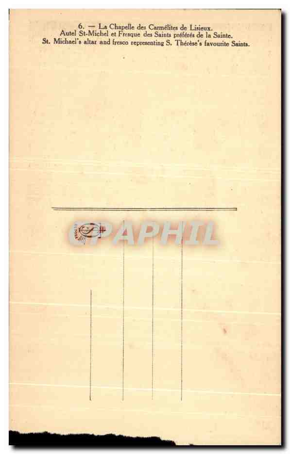 CPA La Chapelle Des Carmelites De Lisieux Autel St Michel — Verso