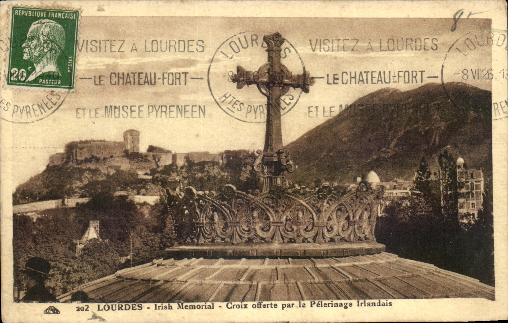 CPA Lourdes Irish Memorial Croix Offerte Par Le Pelerinage Irlandais