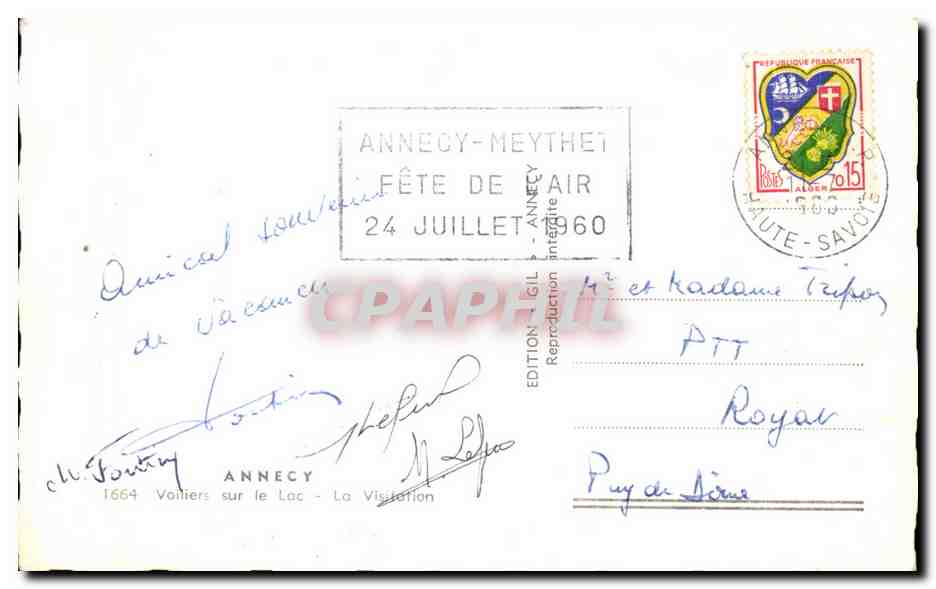 CPSM Annecy Voiliers Sur Le Lac La Visitation — Reverso