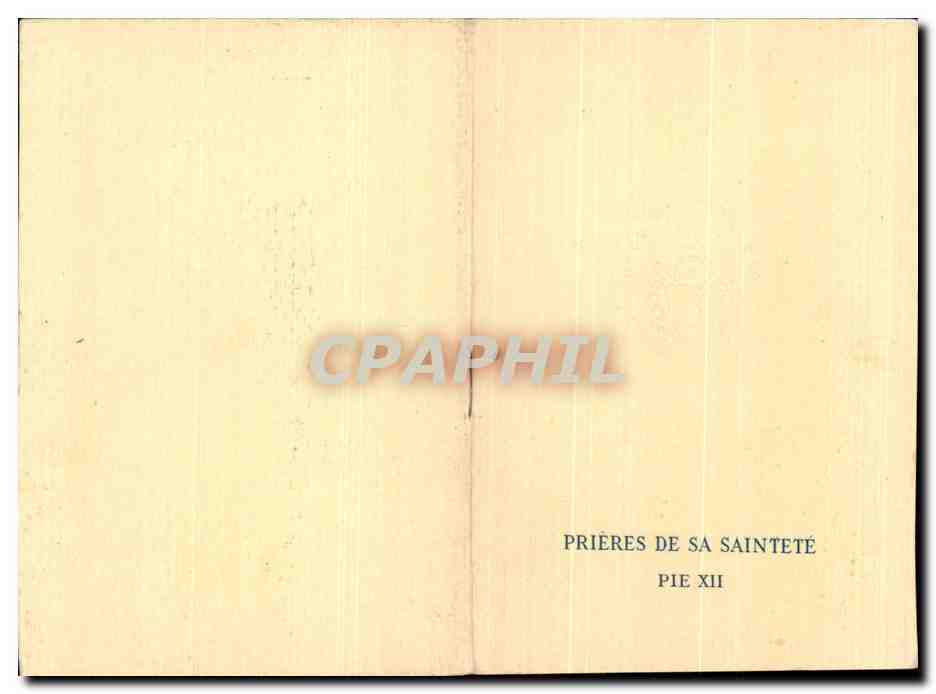 Livret Prieres De Sa Saintete PIE XII Pape Vatican Rome  — Rückseite