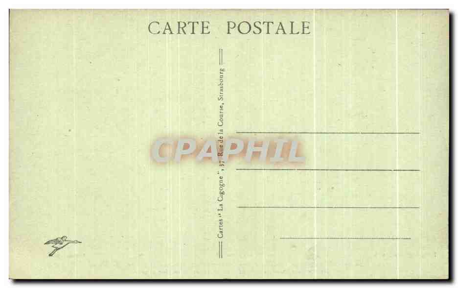 CPA Strasbourg Les Statues des trois Empereurs de la facade de I'Hotel des Postes — Verso