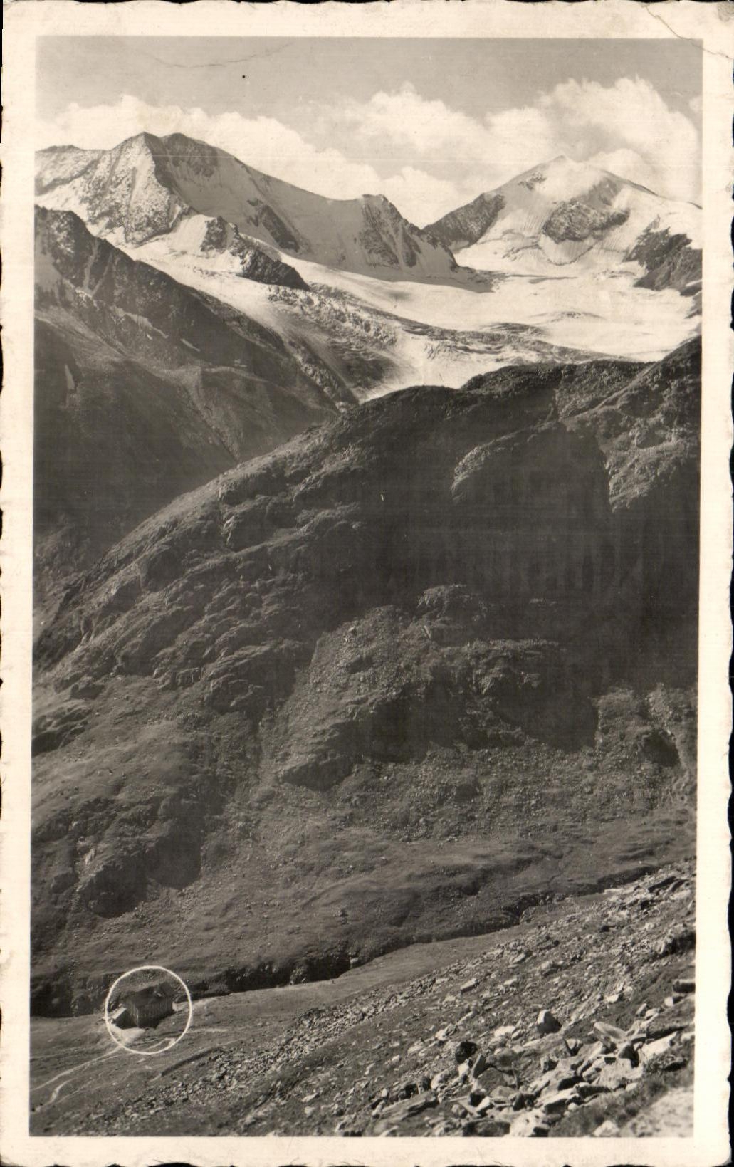 CPA Samoar Hutte mit Merzellgletscher Otztal Tirol
