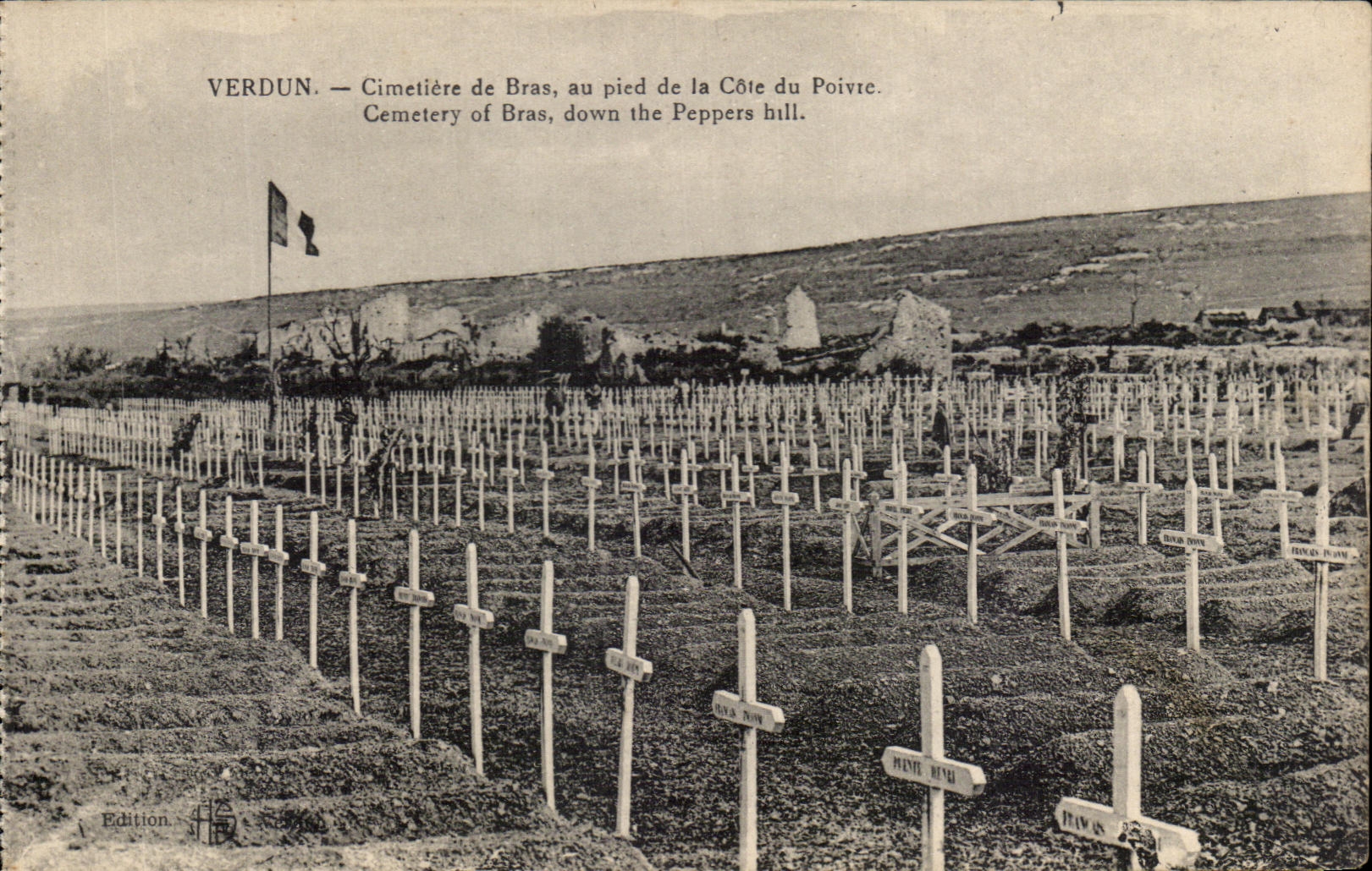Verdun — Cimetière de Bras, au pied de la Côte du Poivre — Édition VERDUN