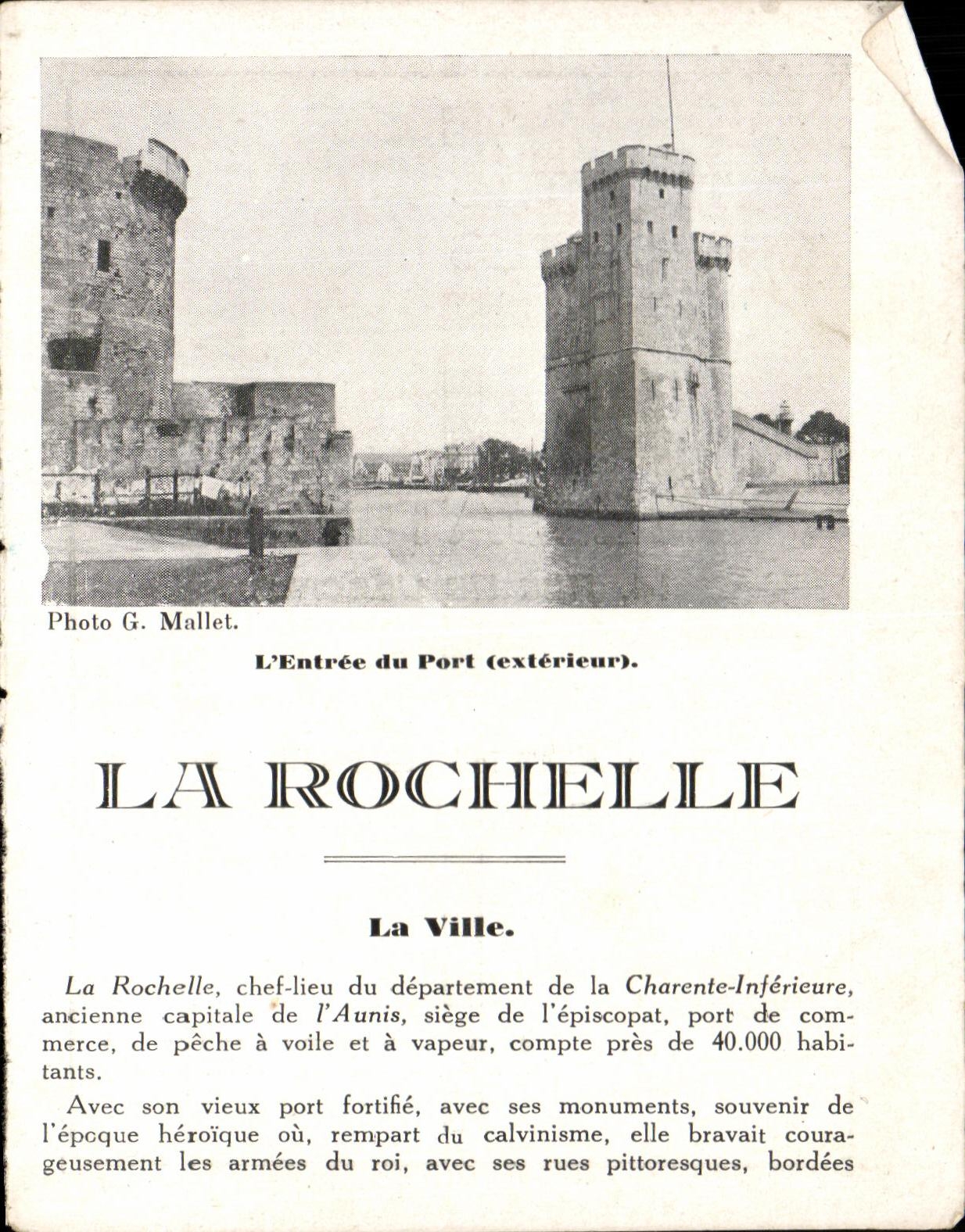 Feuillet La Rochelle La ville Pharmacie Gaudin Place du MArche 