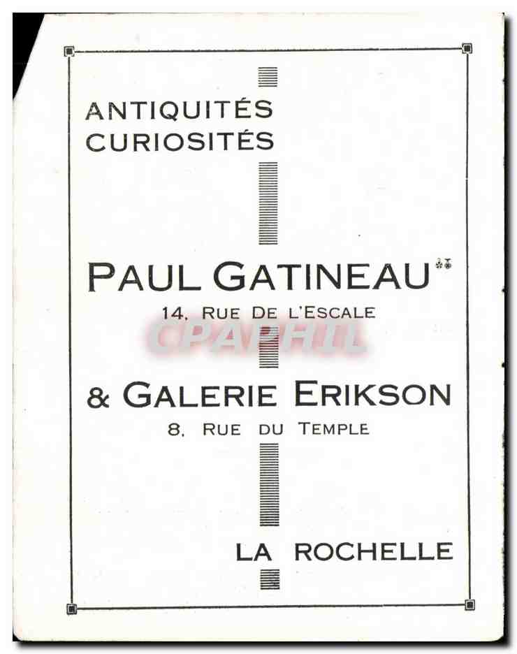 Feuillet La Rochelle La ville Pharmacie Gaudin Place du MArche  — Verso