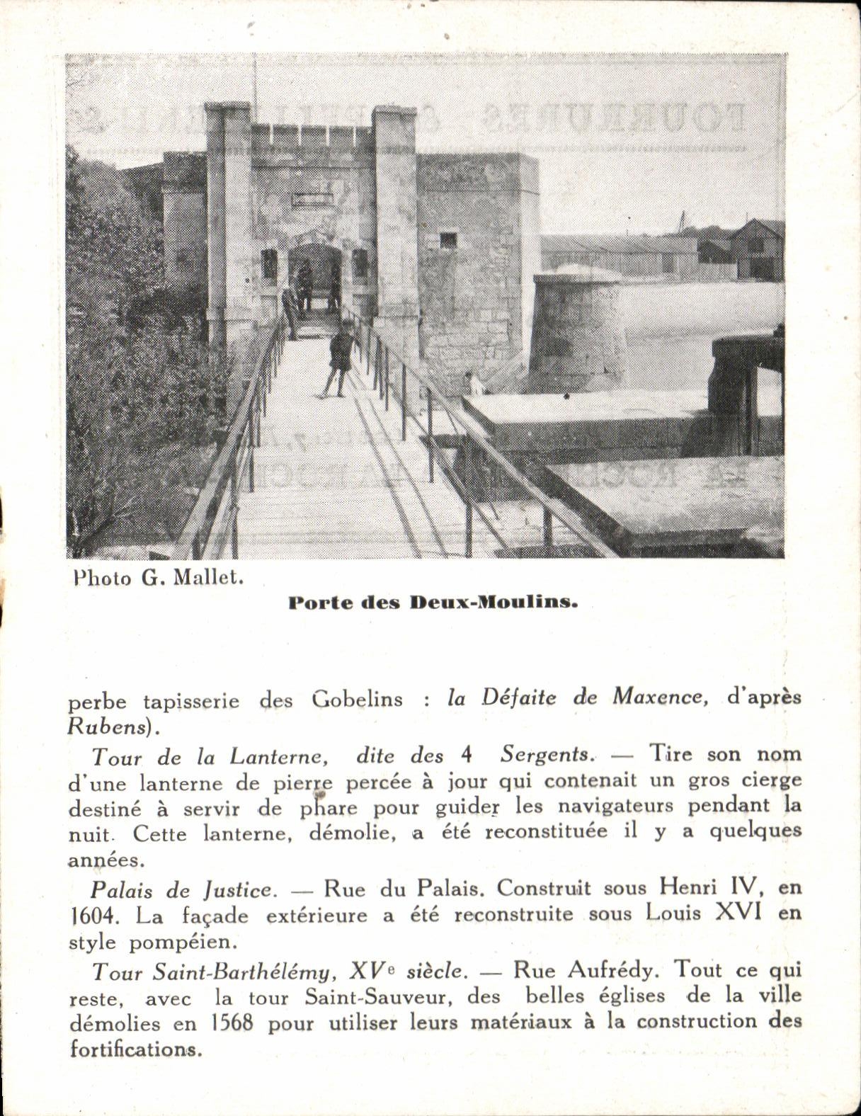 Feuillet La Rochelle Porte des deux moulins 