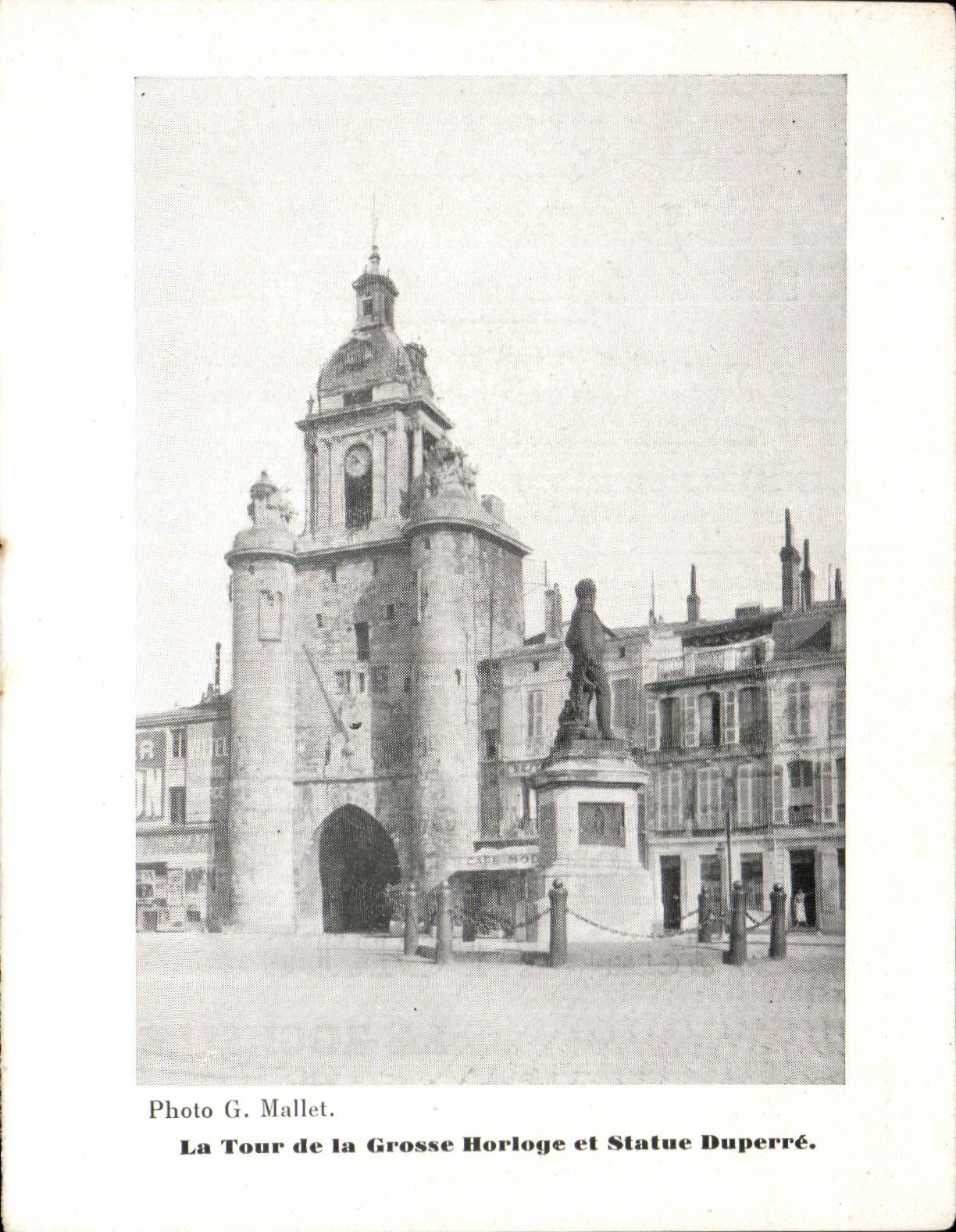 Feuillet La Rochelle La Tour de la Grosse Horloge et Statue Duperre Robert Optique 