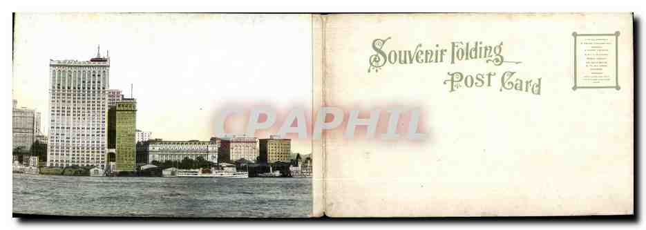 New York Water Front von Jersey City — Panoramablick — Verlag: E. B. Smith & Co. — Rückseite