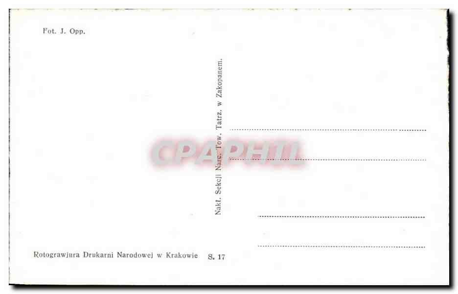 CPA Tatry Smreczynski Staw w Dol Koscieliskiel Pologne  — Rückseite