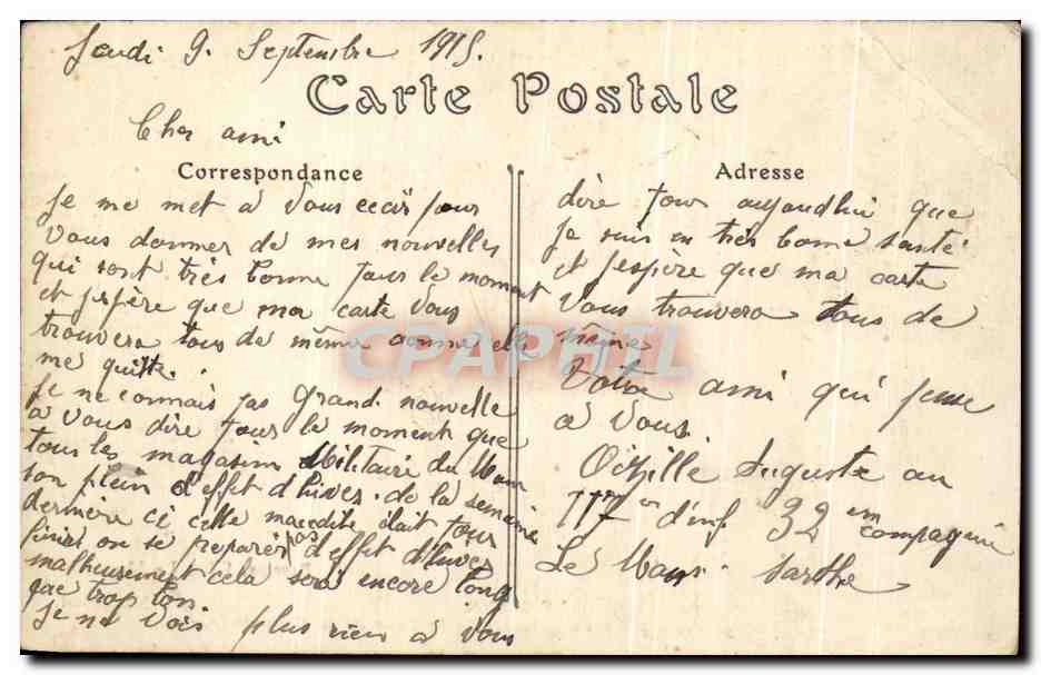 CPA Vue Generale Prise du sommet de la Tour de la Cathedrale Le Mans  — Rückseite