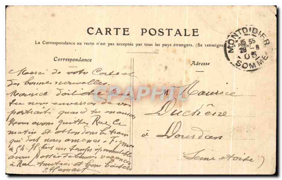 CPA Montdidier Un Coin des 3 Doms — Back
