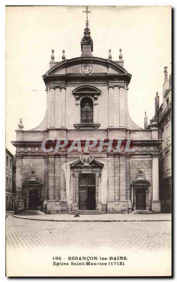 CPA Besancon les Bains Eglise Saint Maurice